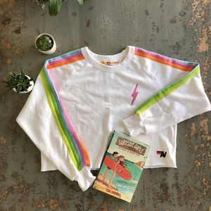 AVIATOR NATION BOLT CROP SWEATSHIRT